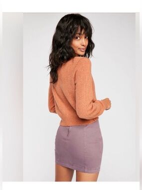 Free People Modern Femme Denim Mini Skirt Mauve Size 6